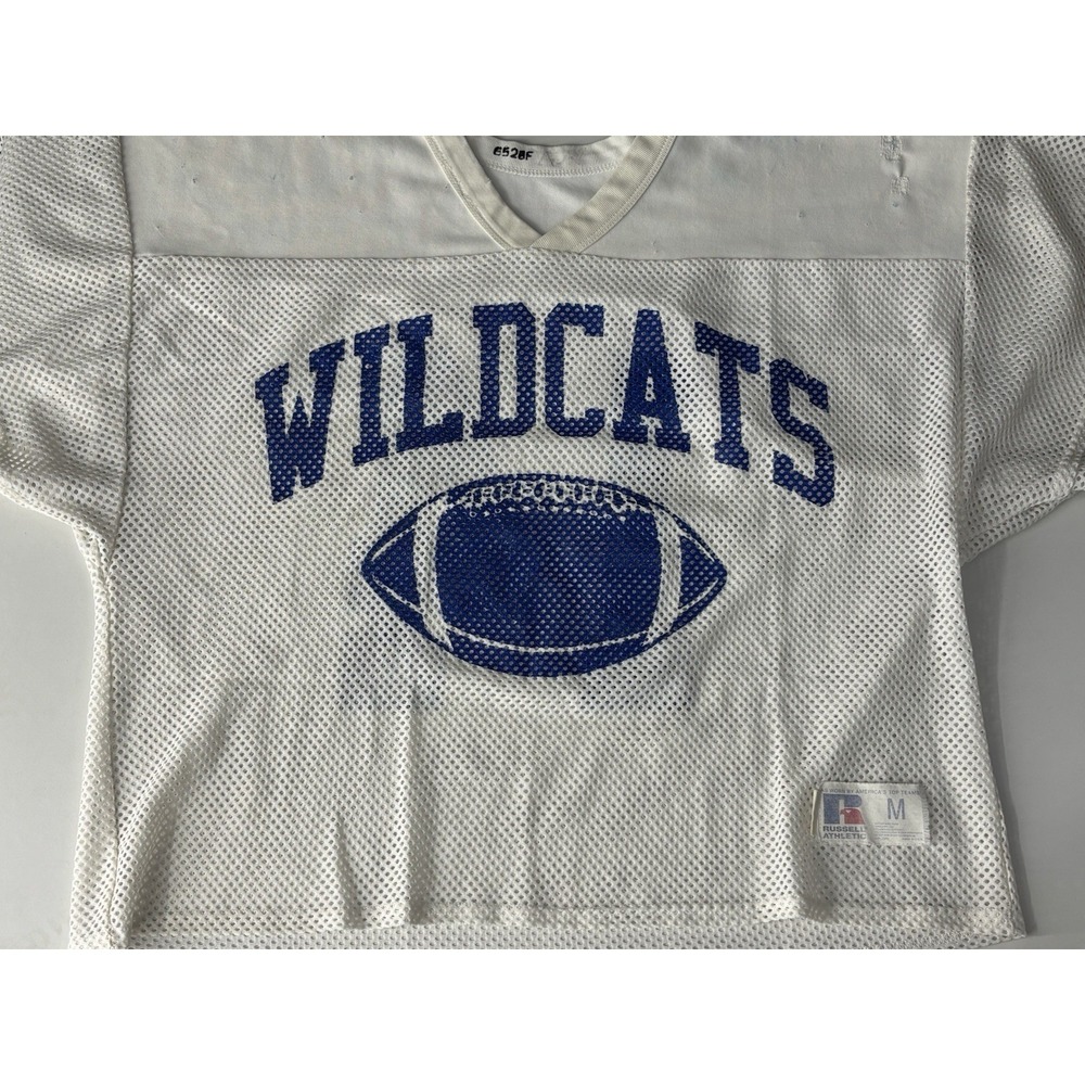 Russell Athletic Football Jersey Wildcats High School Vintage White Y2K Medium A